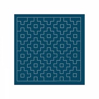 Sashiko sampler Traditional Design-Kaki-no-hana Indigo