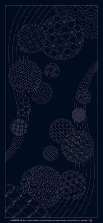 Wagara Sashiko Panel-Windchimes  - indigo
