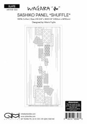 Wagara Sashiko Panel-Shuffle  - Taupe