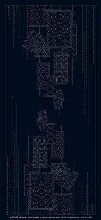 Wagara Sashiko Panel-Windchimes  - indigo