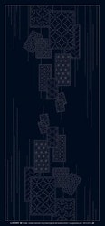 Wagara Sashiko Panel-Windchimes  - indigo