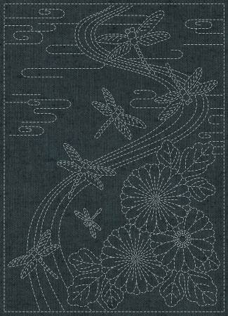 Sashiko Cloth-Yarn Dyed Nep Twilight Dragonfly-Indigo