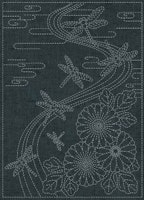 Sashiko Cloth-Yarn Dyed Nep Twilight Dragonfly-Indigo