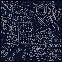Sashiko Cloth Kaleidoscope-Indigo