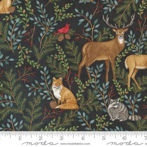 Woodland Winter-svart med skogsdyr