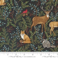 Woodland Winter-svart med skogsdyr