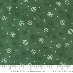 Woodland Winter-grønn med hvite snøfnugg