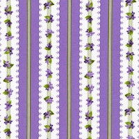 Elisabeth- lilla og hvit stripet med blomster