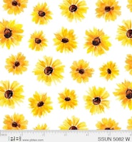 Simply Sunny- hvit med solsikke