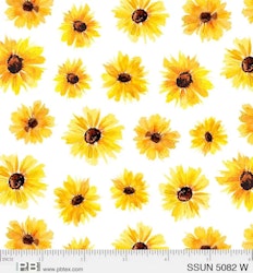 Simply Sunny- hvit med solsikke
