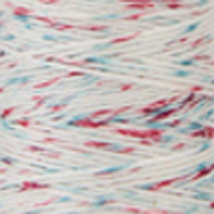 Cosmo Sashiko Thread (flekkete) - hidamari  tråd 30m-hvit med rødt/blått