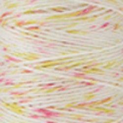 Cosmo Sashiko Thread (flekkete) - hidamari  tråd 30m-hvit med gult/rødt