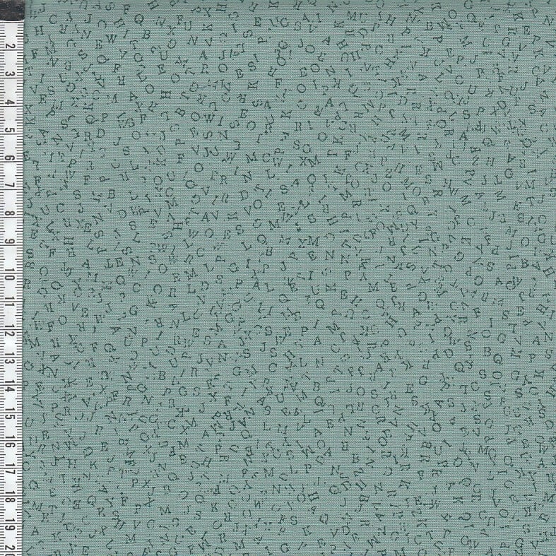 Quilters Coordinates-turkis med  bokstaver