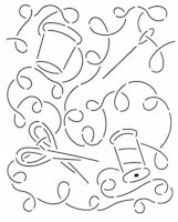 Quilt Stencil Sewing Box Jumble str10inch