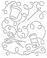Quilt Stencil Sewing Box Jumble str10inch