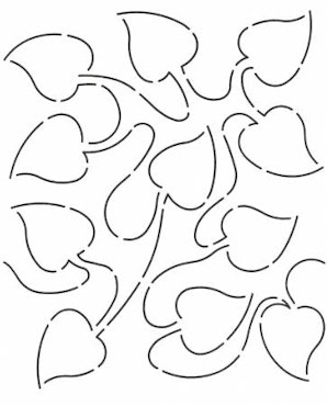 Quilt Stencil Philodendron Stipple -str 9 x 12 inch