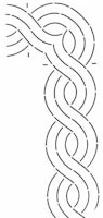 Quilt Stencil Cable Corner / Border 4in ch