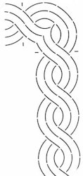 Quilt Stencil Cable Corner / Border 4in ch