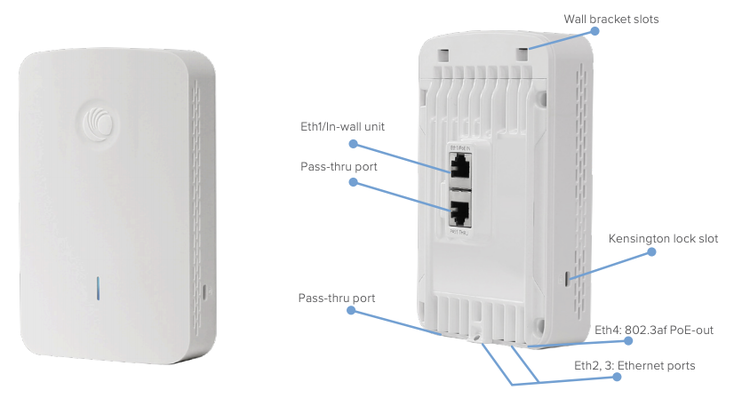 cnPilot e430H Wi-Fi 5 Basstation inomhus för väggmontering 2x2  5 dBi 4 portar Gbit Switch