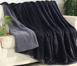Filtar  Sherpa Flanell Fleece Grå - 150 x 200 cm
