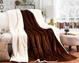 Filtar Sherpa Flanell Fleece Chockladbrun - 150 x 200 cm
