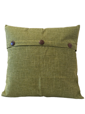 Vintage Kuddfodral Grön Tre Knappar 50x50cm