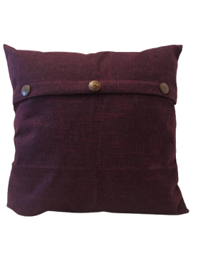 Kuddfodral med Tre knappar vintage Mörklila  -  50 x 50 cm