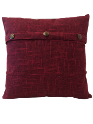 Kuddfodral med Tre knapp vintage Vinröd -  50 x 50 cm