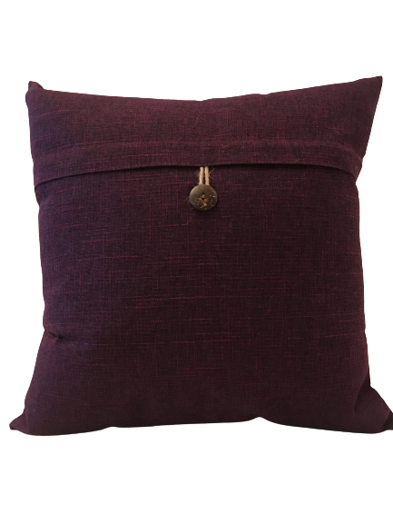 Kuddfodral med En knapp vintage Mörklila -  45 x 45 cm