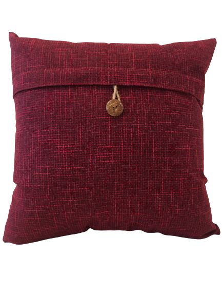 Kuddfodral med En knapp vintage Vinröd -  45 x 45 cm