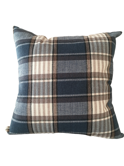 Kuddfodral Rutig Blå - 45 x 45 cm
