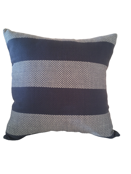 Kuddfodral Randig/ vävd kvalitet - Blå  - 45 x 45 cm