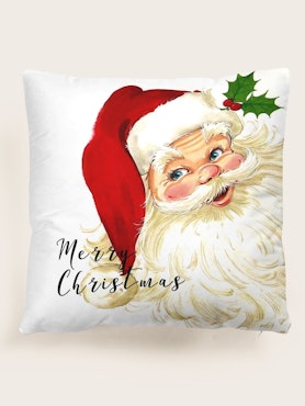 Santa Claus print kuddfodral - 45x45cm