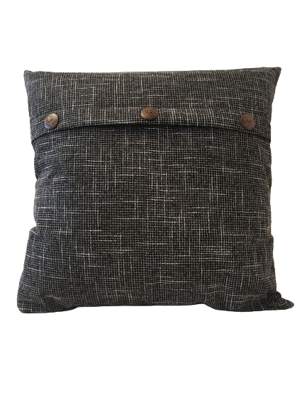 Kuddfodral med Tre knappar vintage Svart -  50 x 50 cm