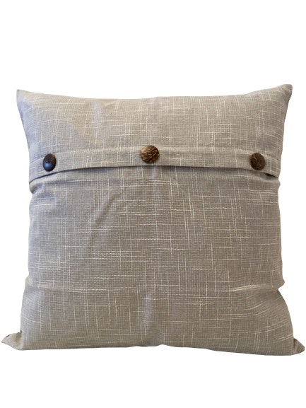 Kuddfodral med Tre knappar vintage Ljusgrå    -  50 x 50 cm