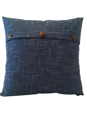 Kuddfodral med Tre knappar vintage Blå  -  50 x 50 cm