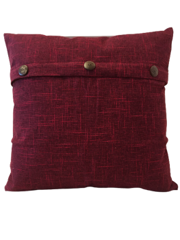Kuddfodral med Tre knappar vintage Vinröd  -  50 x 50 cm