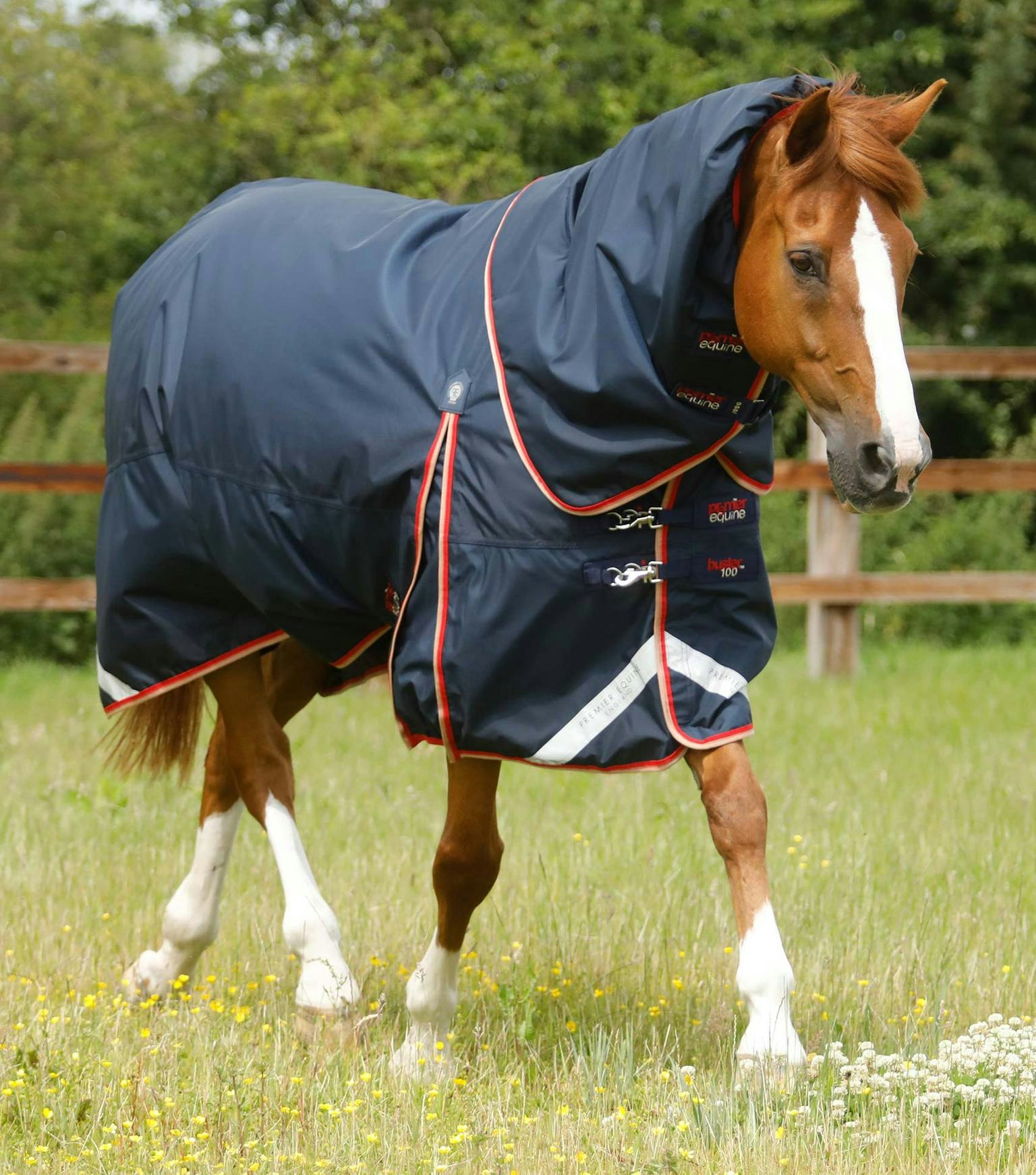 PE Buster 100g Turnout Rug with Snug-Fit Neck Cover