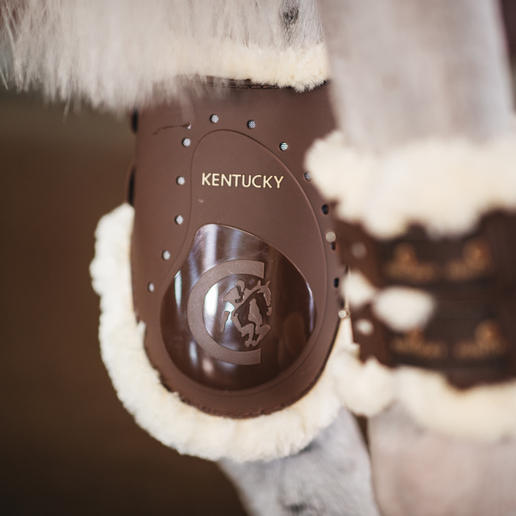Kentucky Sheepskin Fetlock Boots Elastic Brun