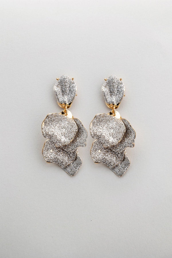 LEAF EARRINGS GOLD GLITTER