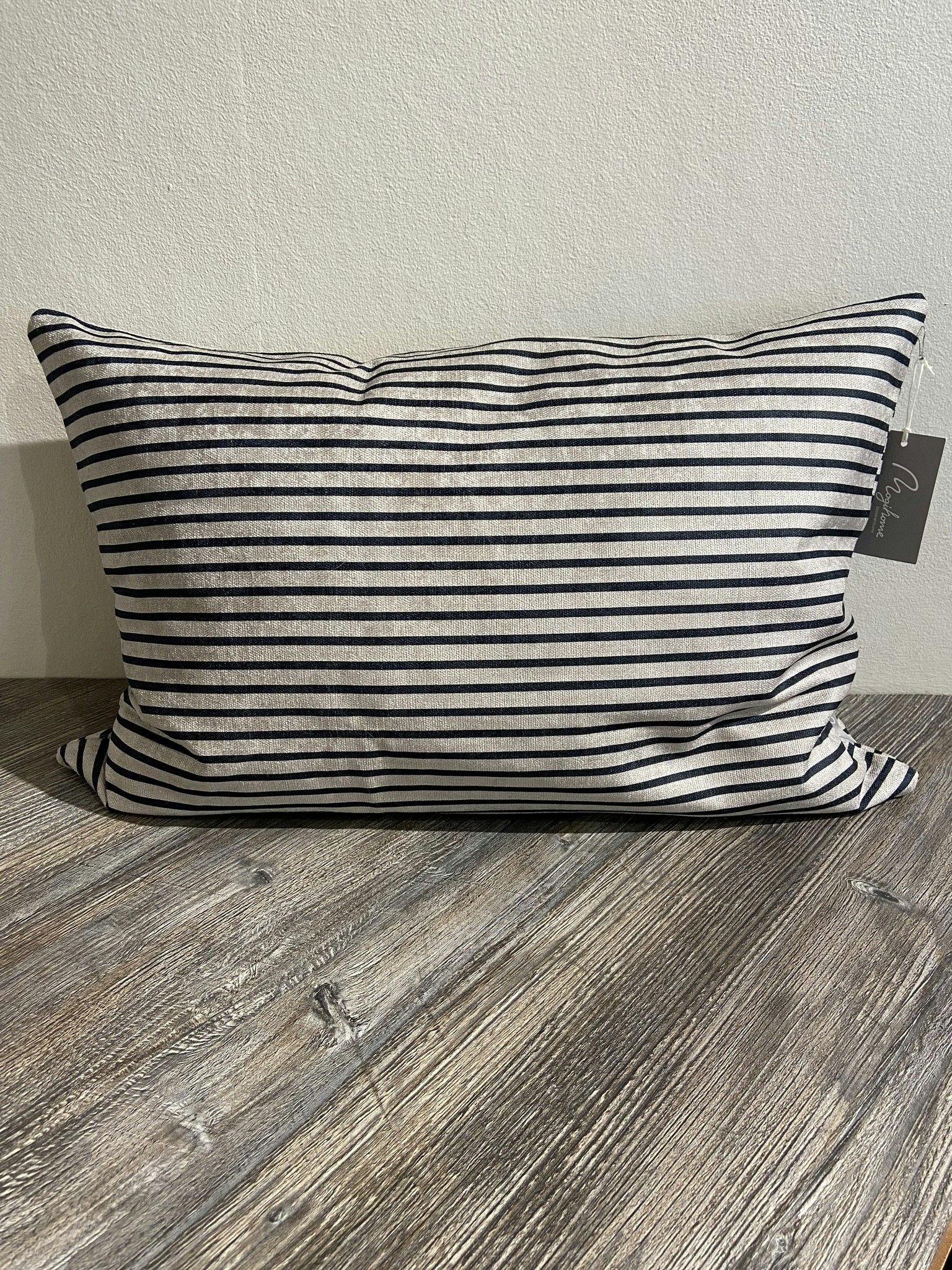 Randigt kuddfodral 40x60 Beige/Svart