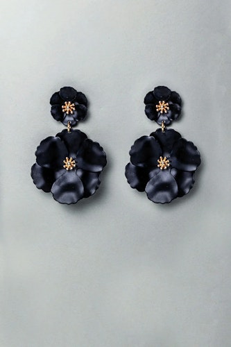 FLOWER TWIN EARRINGS BLACK PEARL