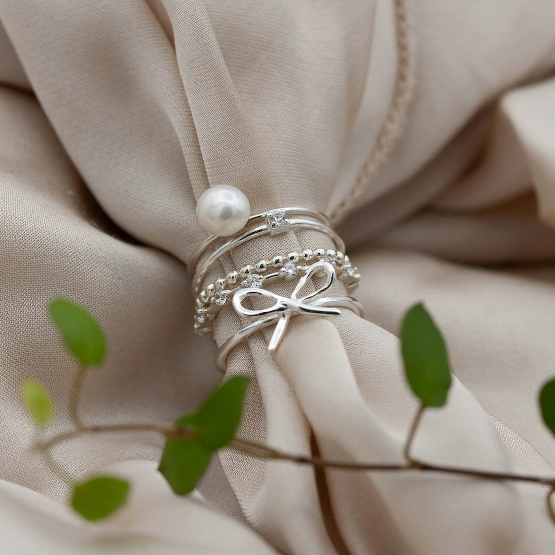 SILVERRING LITEN ROSETT