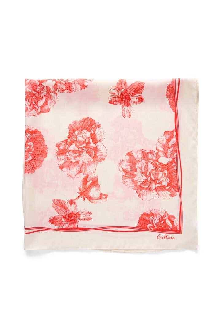 CUBANDA SCARF Red Carnation Flower