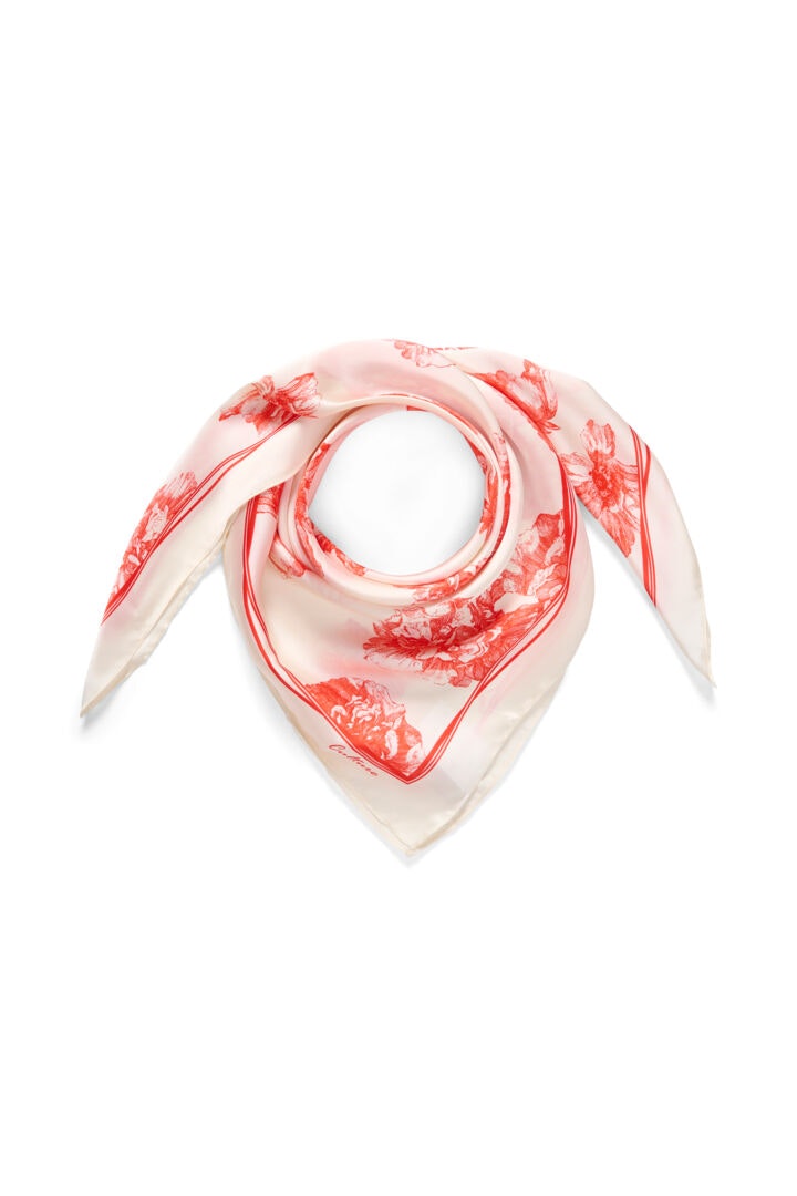 CUBANDA SCARF Red Carnation Flower