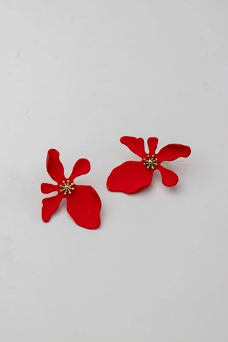 FLOWER EARRINGS RED
