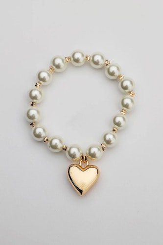 PEARL BRACELET GOLD HEART