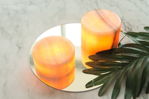 MARBLE S BEIGE POLISHED ÄKTA MARMOR BORDSLJUS