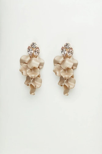 LEAF STONE EARRINGS NOUGAT