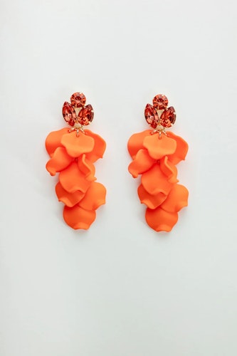 LEAF STONE EARRINGS ORANGE